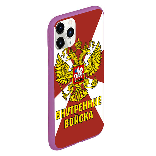 Чехол iPhone 11 Pro матовый Внутренние Войска - герб / 3D-Фиолетовый – фото 2