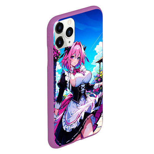 Чехол iPhone 11 Pro матовый Астольфо служанка - Fate grand order / 3D-Фиолетовый – фото 2