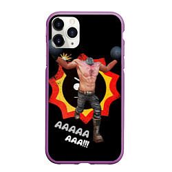 Чехол iPhone 11 Pro матовый Serious Sam - kamikaze, цвет: 3D-фиолетовый
