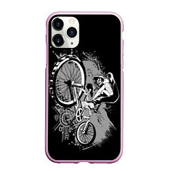 Чехол iPhone 11 Pro матовый Bmx jump rider, цвет: 3D-розовый