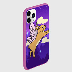 Чехол iPhone 11 Pro матовый Лунный кролик с крыльями, цвет: 3D-фиолетовый — фото 2