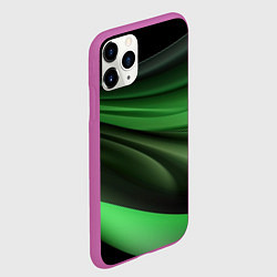 Чехол iPhone 11 Pro матовый Темная зеленая текстура, цвет: 3D-фиолетовый — фото 2