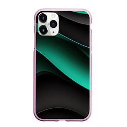 Чехол iPhone 11 Pro матовый Абстрактная зеленая текстура, цвет: 3D-розовый