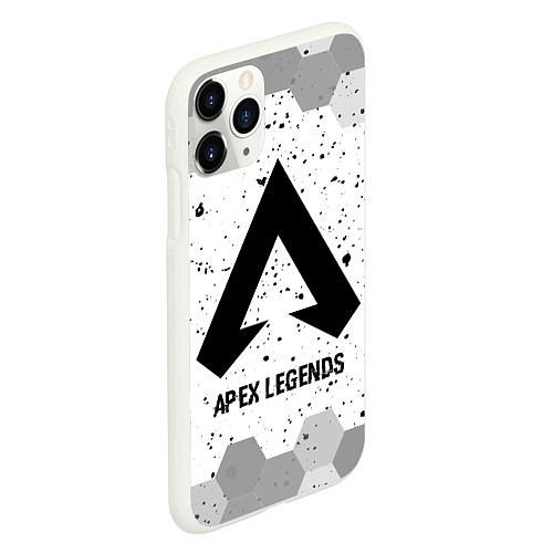 Чехол iPhone 11 Pro матовый Apex Legends glitch на светлом фоне / 3D-Белый – фото 2