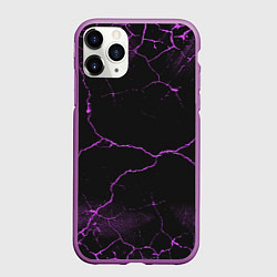 Чехол iPhone 11 Pro матовый Молнии - неон, цвет: 3D-фиолетовый