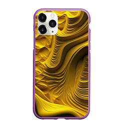 Чехол iPhone 11 Pro матовый Объемная желтая текстура