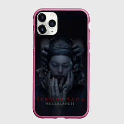 Чехол iPhone 11 Pro матовый Сенуа и руки Hellblade 2, цвет: 3D-малиновый