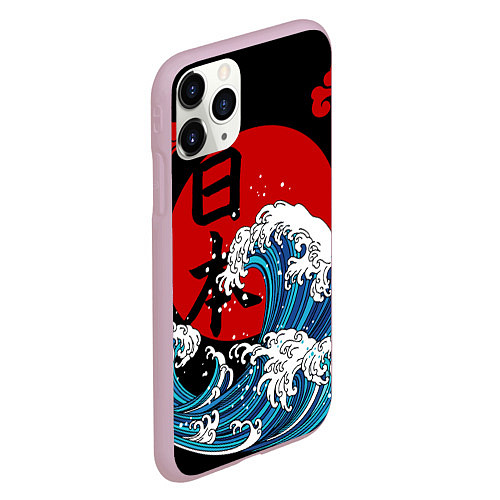 Чехол iPhone 11 Pro матовый Japan sea / 3D-Розовый – фото 2