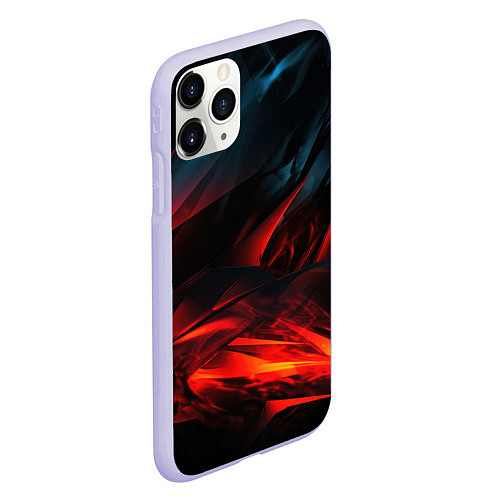 Чехол iPhone 11 Pro матовый Red black abstract / 3D-Светло-сиреневый – фото 2