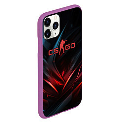 Чехол iPhone 11 Pro матовый CS GO dark red black, цвет: 3D-фиолетовый — фото 2