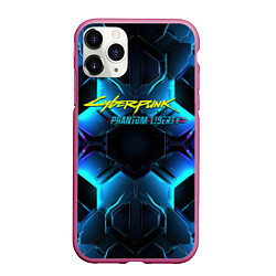 Чехол iPhone 11 Pro матовый Cyberpunk 2077 neon texture