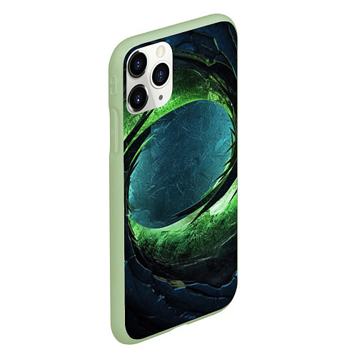 Чехол iPhone 11 Pro матовый Объемная зеленая абстракция / 3D-Салатовый – фото 2