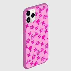 Чехол iPhone 11 Pro матовый Барби паттерн розовый, цвет: 3D-фиолетовый — фото 2