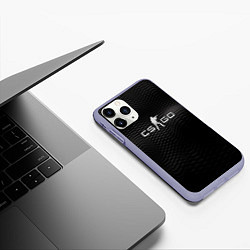 Чехол iPhone 11 Pro матовый CS GO silver logo, цвет: 3D-светло-сиреневый — фото 2