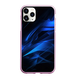 Чехол iPhone 11 Pro матовый Black blue texture