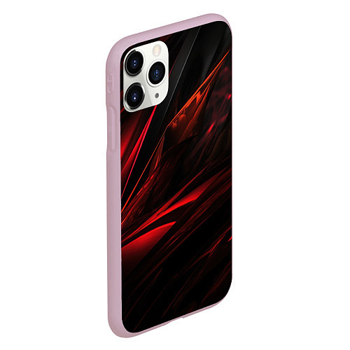 Чехол iPhone 11 Pro матовый Black red background / 3D-Розовый – фото 2