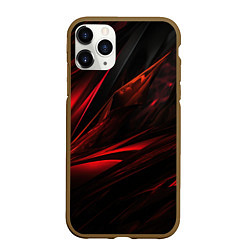 Чехол iPhone 11 Pro матовый Black red background, цвет: 3D-коричневый