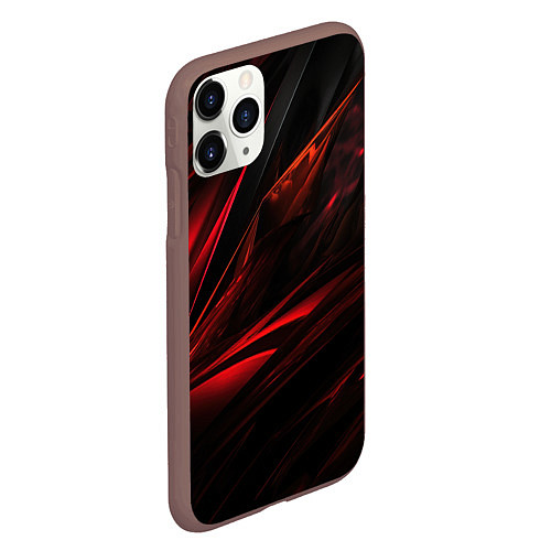 Чехол iPhone 11 Pro матовый Black red background / 3D-Коричневый – фото 2