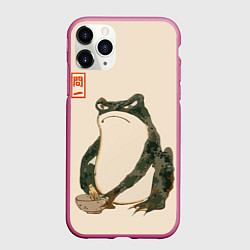 Чехол iPhone 11 Pro матовый Лягушка - Мацумото Ходжи, цвет: 3D-малиновый