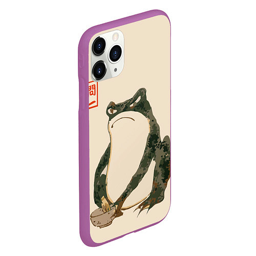 Чехол iPhone 11 Pro матовый Лягушка - Мацумото Ходжи / 3D-Фиолетовый – фото 2