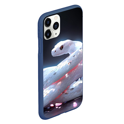 Чехол iPhone 11 Pro матовый Лунный змей / 3D-Тёмно-синий – фото 2