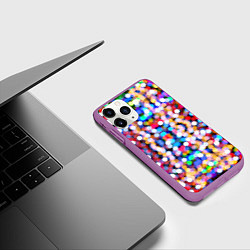 Чехол iPhone 11 Pro матовый Pixel, цвет: 3D-фиолетовый — фото 2