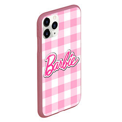Чехол iPhone 11 Pro матовый Барби лого розовая клетка, цвет: 3D-малиновый — фото 2