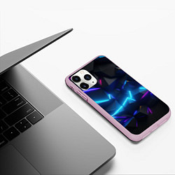 Чехол iPhone 11 Pro матовый Разлом неоновых плит, цвет: 3D-розовый — фото 2