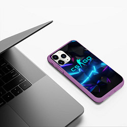 Чехол iPhone 11 Pro матовый CS GO neon style, цвет: 3D-фиолетовый — фото 2