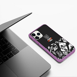 Чехол iPhone 11 Pro матовый Атака Титанов осколки, цвет: 3D-фиолетовый — фото 2