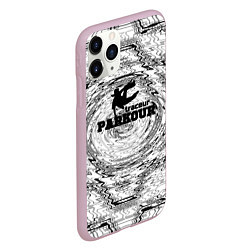 Чехол iPhone 11 Pro матовый Parkour черно белый абстрактный узор, цвет: 3D-розовый — фото 2