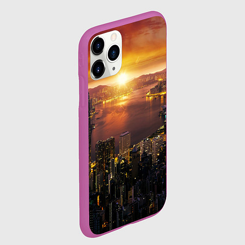 Чехол iPhone 11 Pro матовый Китай - Гон конг / 3D-Фиолетовый – фото 2
