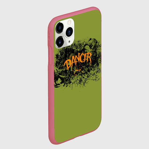 Чехол iPhone 11 Pro матовый Абстрактный фон dancer танцор / 3D-Малиновый – фото 2