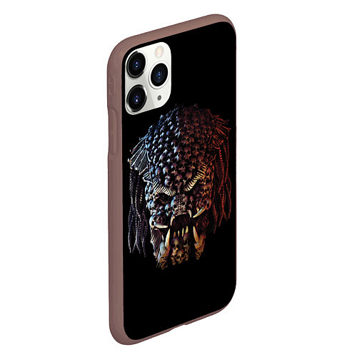 Чехол iPhone 11 Pro матовый Predator - skull / 3D-Коричневый – фото 2