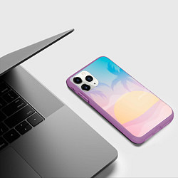 Чехол iPhone 11 Pro матовый Градиентовый летний пейзаж, цвет: 3D-фиолетовый — фото 2