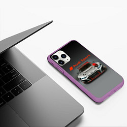 Чехол iPhone 11 Pro матовый Audi sport - racing car - extreme, цвет: 3D-фиолетовый — фото 2