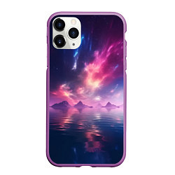 Чехол iPhone 11 Pro матовый Space and islands, цвет: 3D-фиолетовый