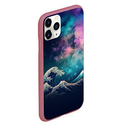 Чехол iPhone 11 Pro матовый Космическая Большая волна в Канагаве, цвет: 3D-малиновый — фото 2