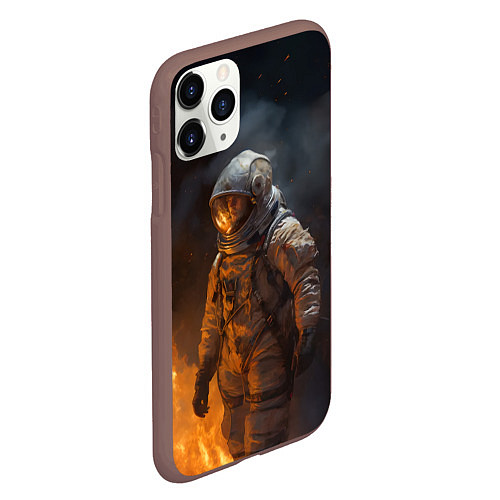 Чехол iPhone 11 Pro матовый Огонь в космосе / 3D-Коричневый – фото 2
