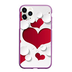 Чехол iPhone 11 Pro матовый С любовью для вас, цвет: 3D-фиолетовый