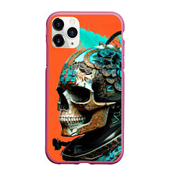 Чехол iPhone 11 Pro матовый Art skull - irezumi - Japan, цвет: 3D-малиновый