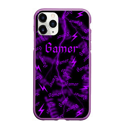 Чехол iPhone 11 Pro матовый Геймер - паттерн, цвет: 3D-фиолетовый