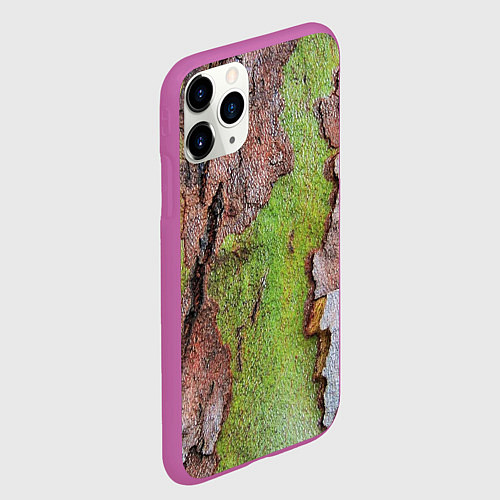 Чехол iPhone 11 Pro матовый Кора дерева / 3D-Фиолетовый – фото 2