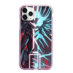Чехол iPhone 11 Pro матовый Киберпанк энерго сердце, цвет: 3D-розовый