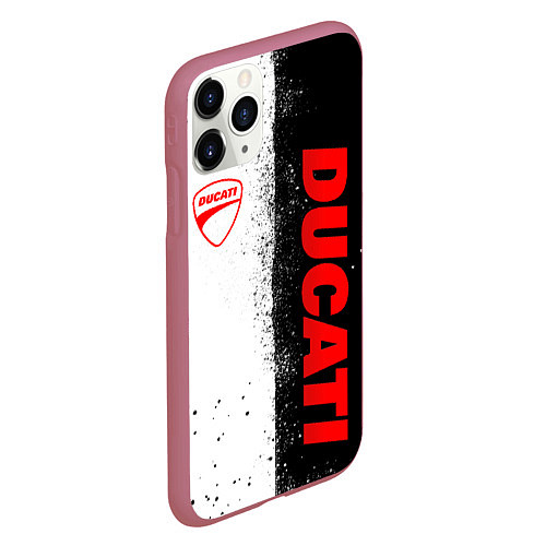 Чехол iPhone 11 Pro матовый Ducati - двоичный / 3D-Малиновый – фото 2