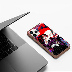 Чехол iPhone 11 Pro матовый Кокушибо первая луна - Клинок рассекающий демонов, цвет: 3D-коричневый — фото 2