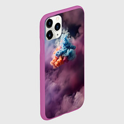Чехол iPhone 11 Pro матовый Разноцветный клуб дыма, цвет: 3D-фиолетовый — фото 2