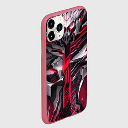 Чехол iPhone 11 Pro матовый Красный кибер демон, цвет: 3D-малиновый — фото 2