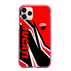 Чехол iPhone 11 Pro матовый Ducati- red stripes