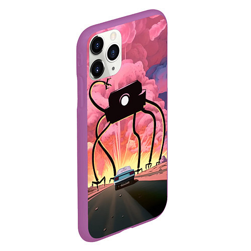 Чехол iPhone 11 Pro матовый Робокалипсис / 3D-Фиолетовый – фото 2